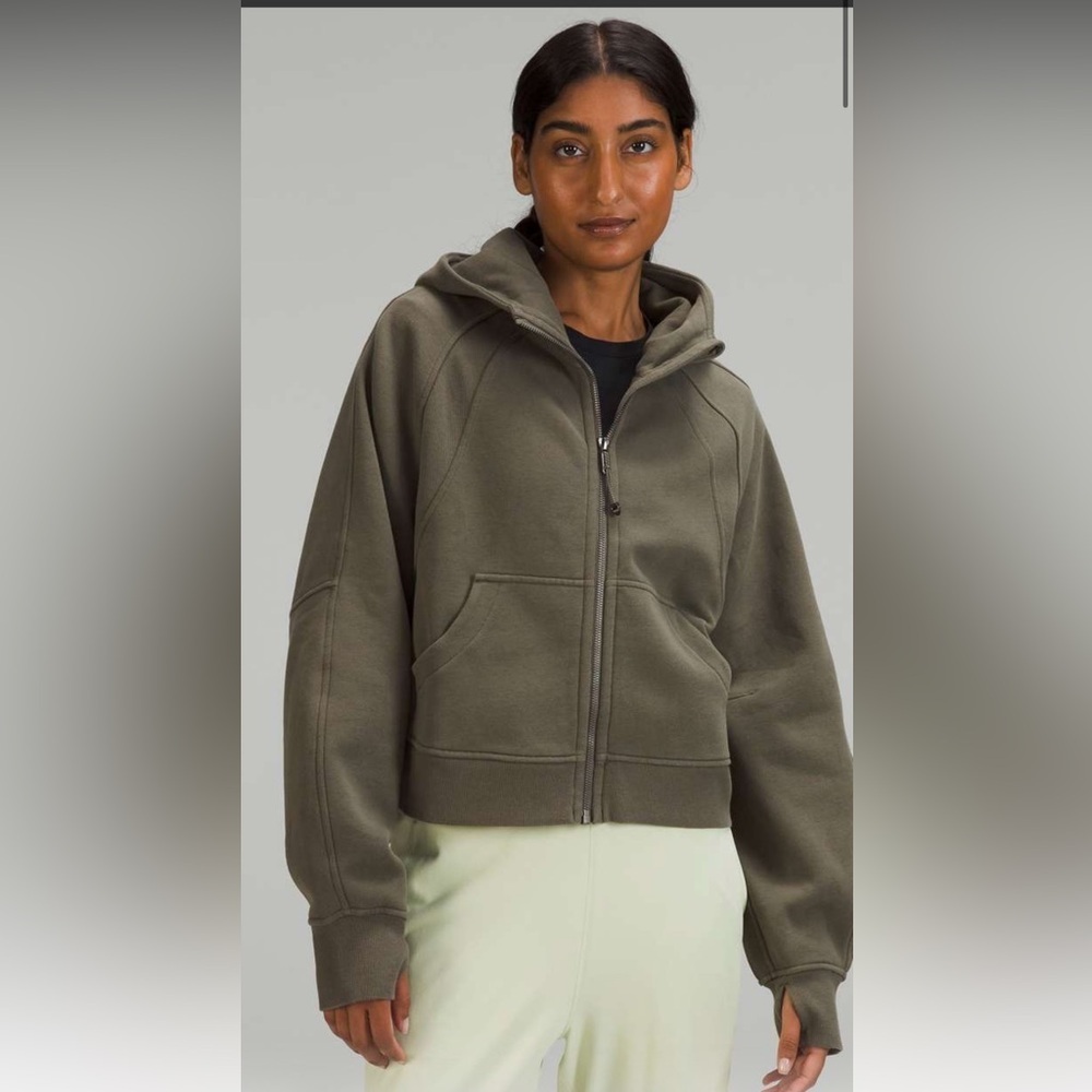 Lululemon Full Zip Military Green Scuba Hoodie Size XS/S